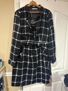 Tailor and Twirl - Black and White Windowpane Two-Piece jacket and skirt Set